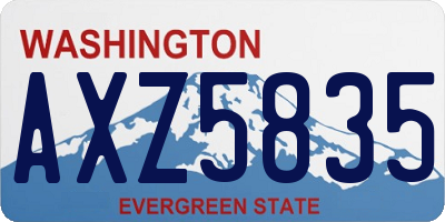 WA license plate AXZ5835