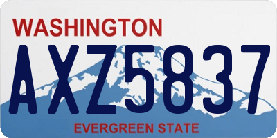 WA license plate AXZ5837
