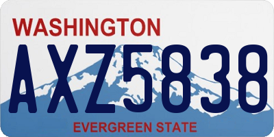 WA license plate AXZ5838