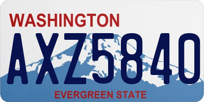 WA license plate AXZ5840