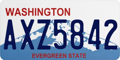 WA license plate AXZ5842