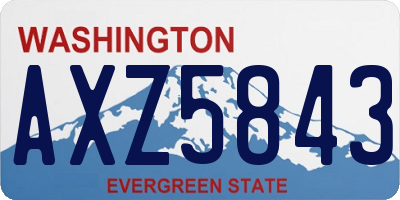 WA license plate AXZ5843