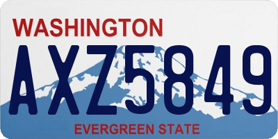 WA license plate AXZ5849