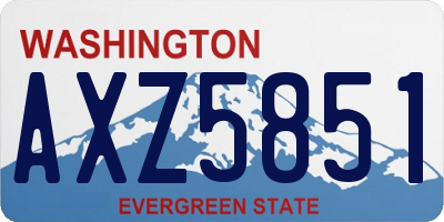 WA license plate AXZ5851