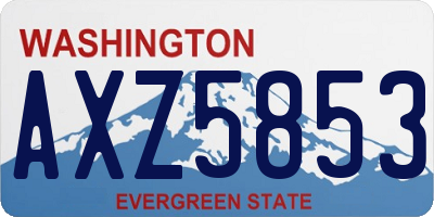 WA license plate AXZ5853