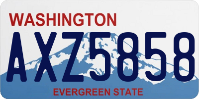 WA license plate AXZ5858