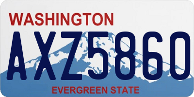 WA license plate AXZ5860