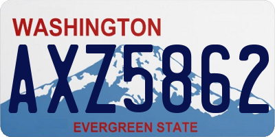 WA license plate AXZ5862
