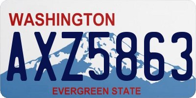 WA license plate AXZ5863