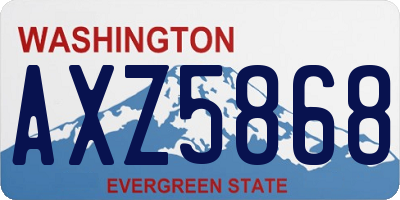 WA license plate AXZ5868