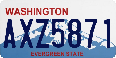 WA license plate AXZ5871