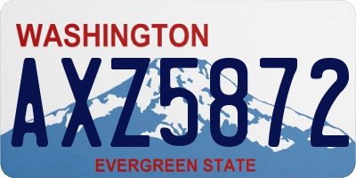 WA license plate AXZ5872