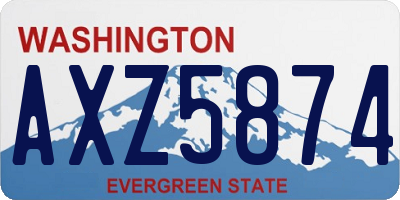 WA license plate AXZ5874