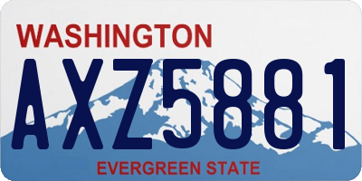 WA license plate AXZ5881