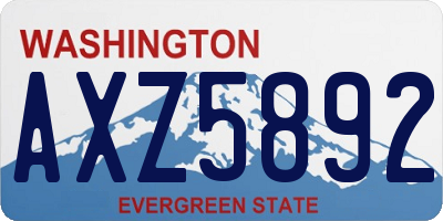 WA license plate AXZ5892
