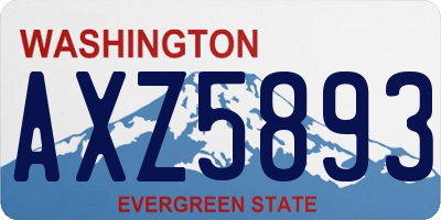 WA license plate AXZ5893