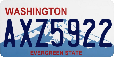 WA license plate AXZ5922