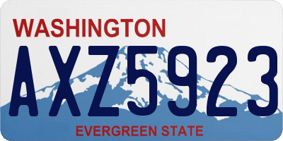 WA license plate AXZ5923