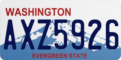 WA license plate AXZ5926