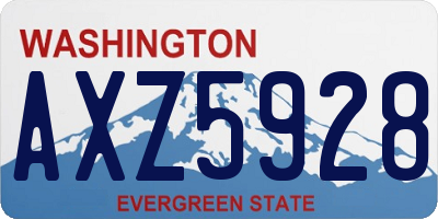 WA license plate AXZ5928