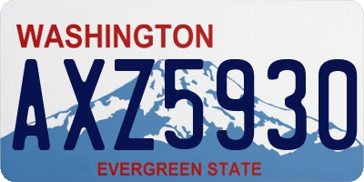 WA license plate AXZ5930