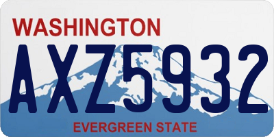 WA license plate AXZ5932