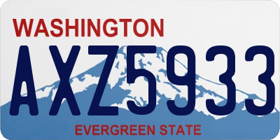 WA license plate AXZ5933