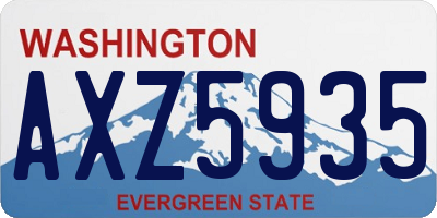 WA license plate AXZ5935