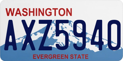 WA license plate AXZ5940