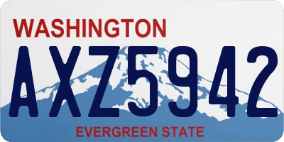 WA license plate AXZ5942