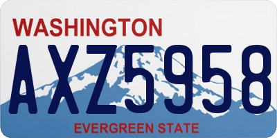 WA license plate AXZ5958