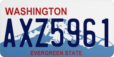 WA license plate AXZ5961