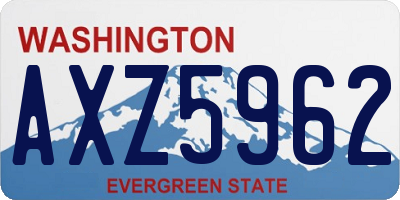 WA license plate AXZ5962