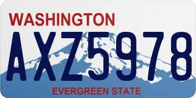 WA license plate AXZ5978