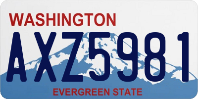 WA license plate AXZ5981