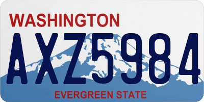WA license plate AXZ5984