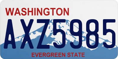 WA license plate AXZ5985