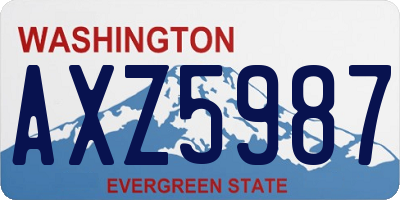 WA license plate AXZ5987