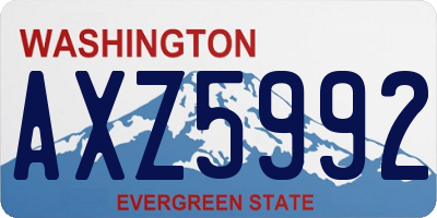 WA license plate AXZ5992