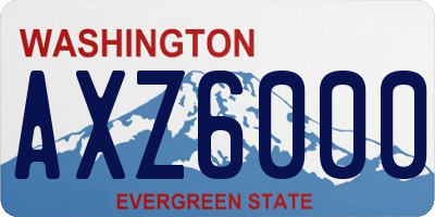WA license plate AXZ6000