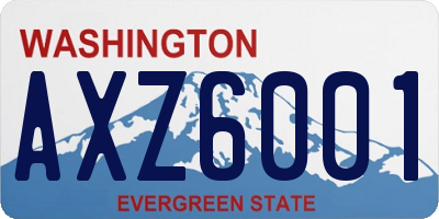 WA license plate AXZ6001