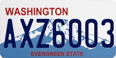 WA license plate AXZ6003