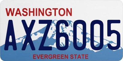 WA license plate AXZ6005