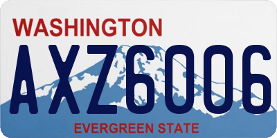 WA license plate AXZ6006