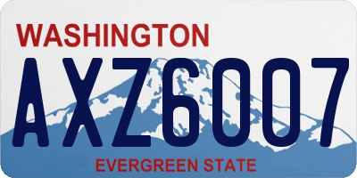 WA license plate AXZ6007