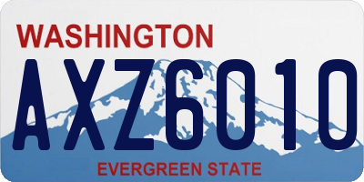 WA license plate AXZ6010