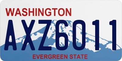 WA license plate AXZ6011