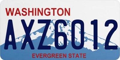 WA license plate AXZ6012