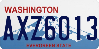 WA license plate AXZ6013