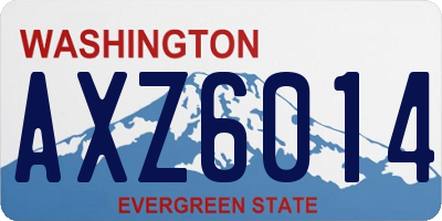 WA license plate AXZ6014